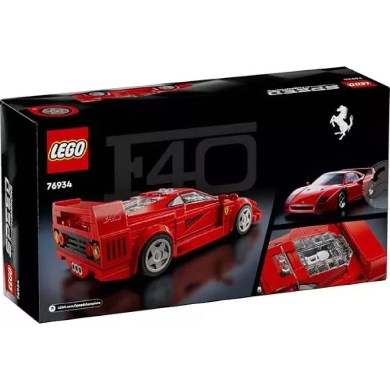 LEGO Speed Champions Ferrari F40 Supercar Zestaw do Budowania Samochodu Zabawkowego dla Chłopców i Dziewczynek od 9 Lat z Minifigurką Kierowcy