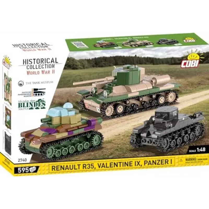 Zestaw konstrukcyjny COBI Renault R35 Valentine IX Panzer I 595 elementów