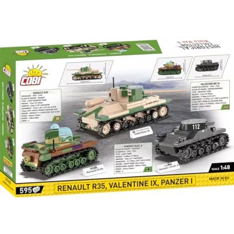 Zestaw konstrukcyjny COBI Renault R35 Valentine IX Panzer I 595 elementów