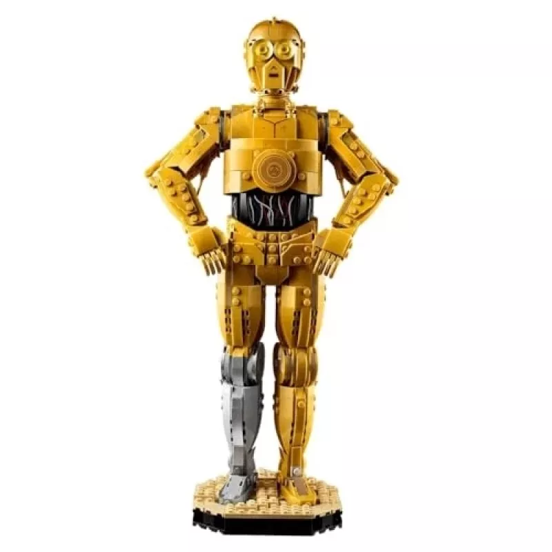 LEGO figura do zbudowania Star Wars C-3PO model 75398 — 1138 elementów, 380 mm kolekcjonerski model na wystawę