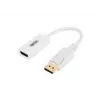 UNITEK Pozłacany konwerter DisplayPort DP na HDMI 4K UHD HDTV męski na żeński z audio - Y-6332 Biały