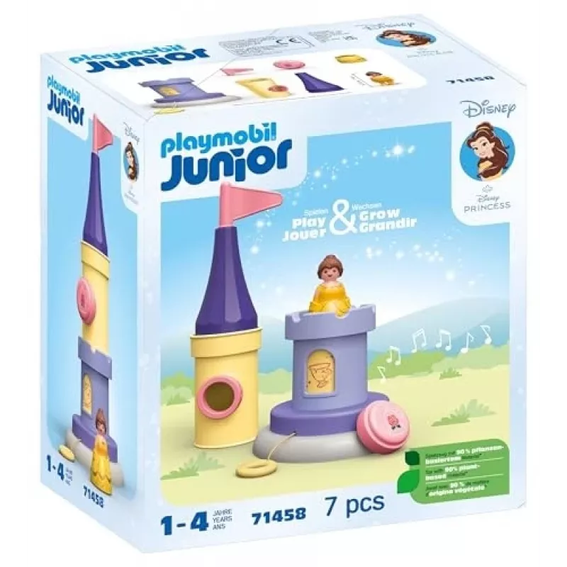 PLAYMOBIL JUNIOR i Disney: Wieża Zabaw Belle z Dźwiękiem | Zestaw dla Maluchów 1-3