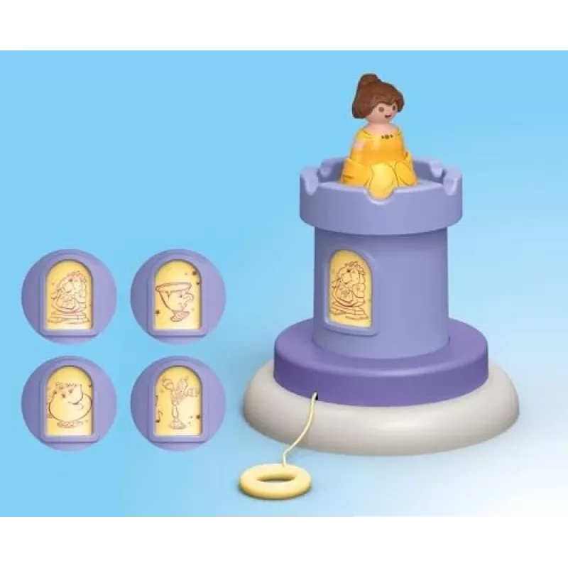 PLAYMOBIL JUNIOR i Disney: Wieża Zabaw Belle z Dźwiękiem | Zestaw dla Maluchów 1-3