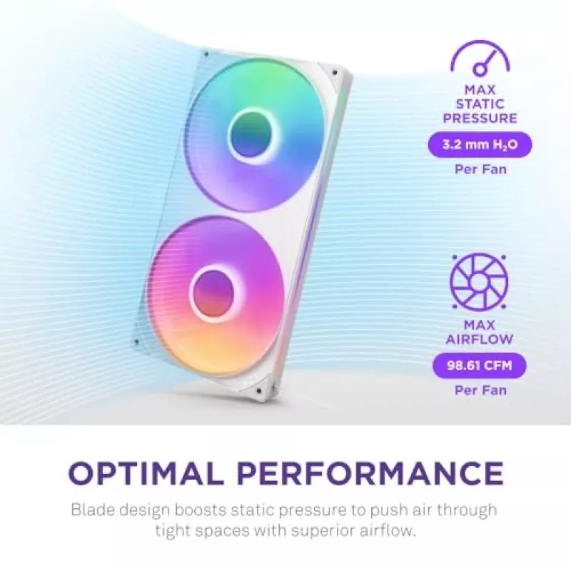 Wentylator NZXT RF-U28HF-W1 140 mm 2000 obr./min 98,61 CFM biały