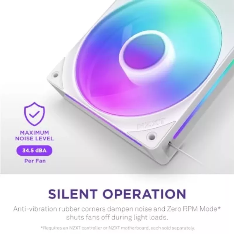 Wentylator NZXT RF-U28HF-W1 140 mm 2000 obr./min 98,61 CFM biały