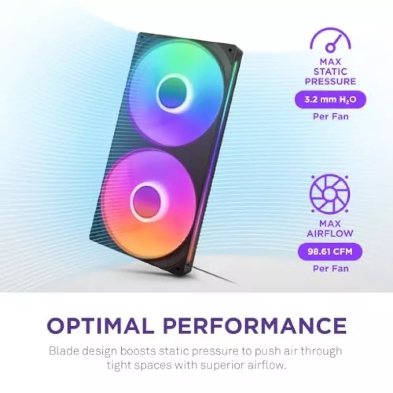 NZXT F280 RGB Core 140mm ARGB PWM 2-Pack Czarny