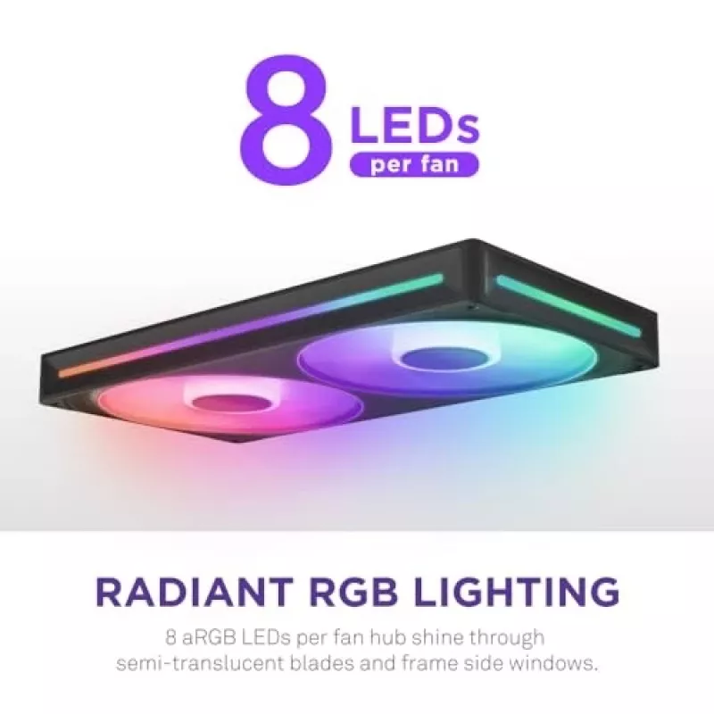 NZXT F280 RGB Core 140mm ARGB PWM 2-Pack Czarny