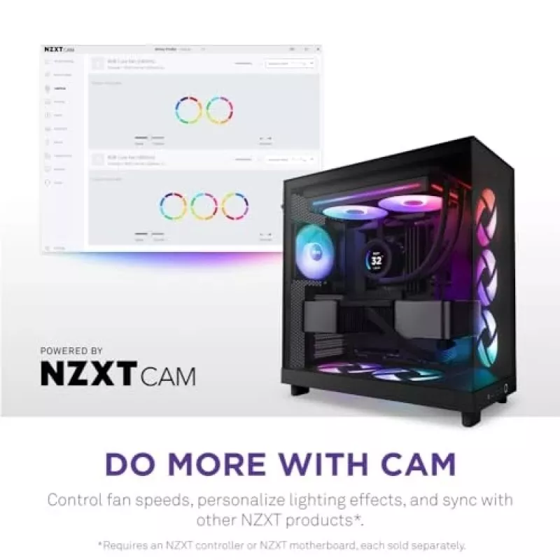 NZXT F280 RGB Core 140mm ARGB PWM 2-Pack Czarny