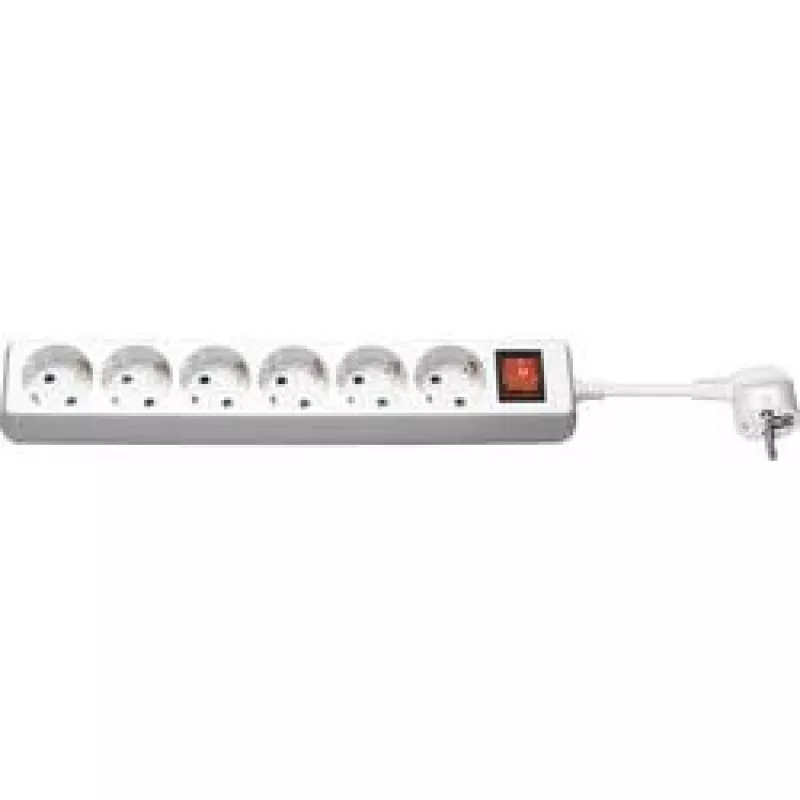 Przedłużacz zasilający Wentronic 38845 5m 6 gniazd AC Wewnętrzny Biały