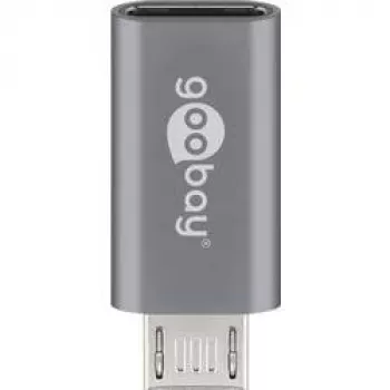 Goobay USB 2.0 Hi-Speed Adapter , Szary, Szary - Gniazdo USB-C™ > Wtyk USB 2.0 Micro (Typ B) (55553)