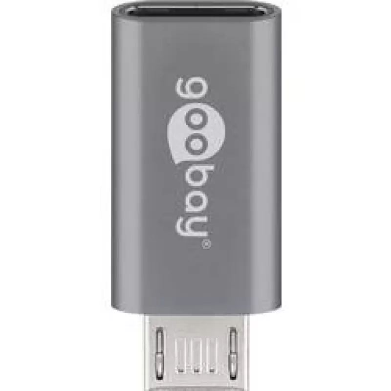 Goobay USB 2.0 Hi-Speed Adapter , Szary, Szary - Gniazdo USB-C™ > Wtyk USB 2.0 Micro (Typ B) (55553)
