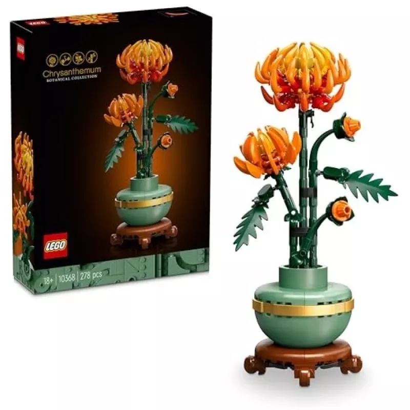 LEGO Icons Zestaw Klocków Kwiat Chryzantemy Kreatywny Model dla Dorosłych Sztuczna Roślina Prezent dla Kobiet Mężczyzn Jej lub Jego Dom Biuro Dekoracja