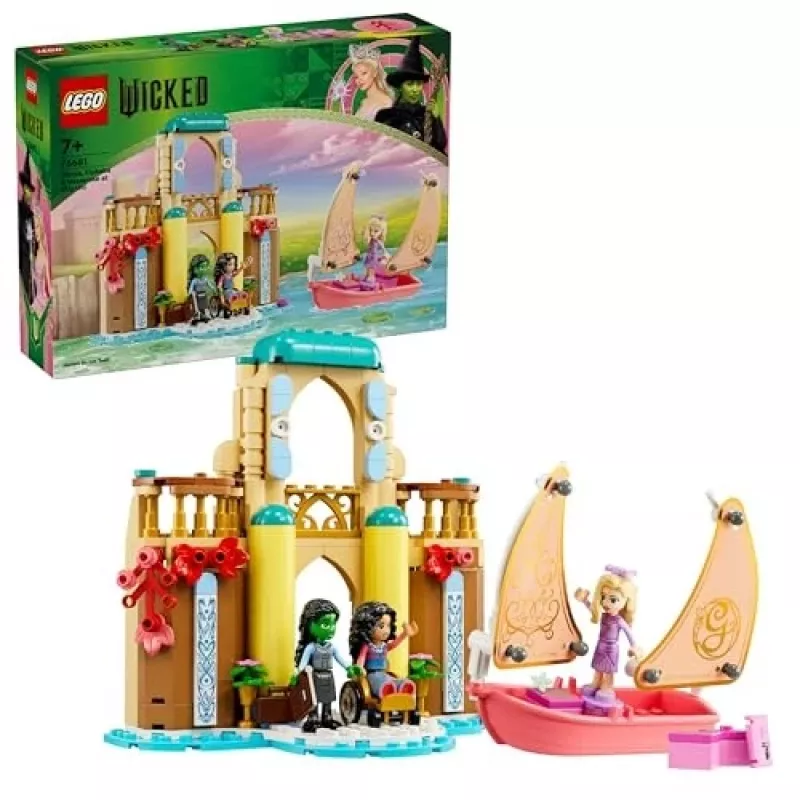 Zestaw konstrukcyjny LEGO 75681 z minifigurkami: Wicked, Glinda, Elphaba, Nessarose oraz Uniwersytet Shiz