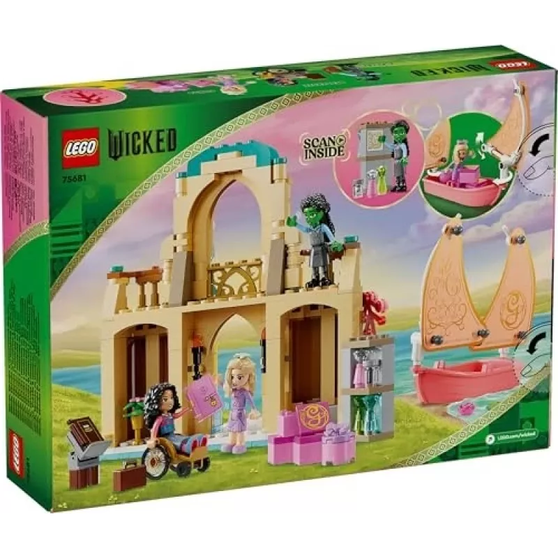 Zestaw konstrukcyjny LEGO 75681 z minifigurkami: Wicked, Glinda, Elphaba, Nessarose oraz Uniwersytet Shiz