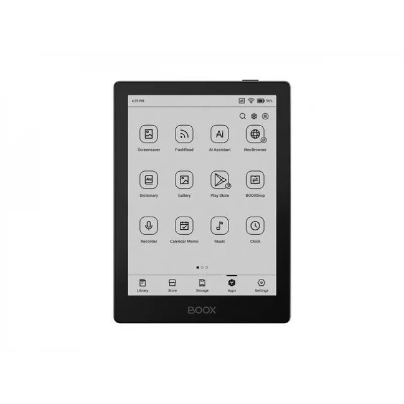E-czytnik Onyx Boox 6 cali (15,2 cm) z ekranem E‑ink 1448×1072, 32 GB, 2 GB RAM, Android 11, dwuzakresowe Wi‑Fi, Bluetooth 5.0, MicroSD, USB‑C, czarny