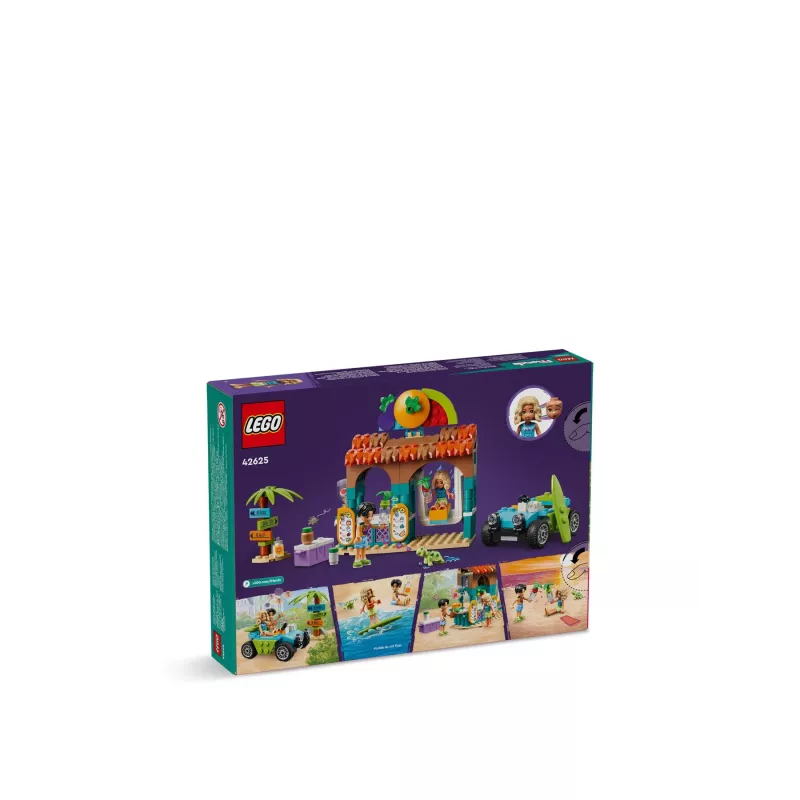 LEGO Friends Stoisko z koktajlami na plaży Zestaw do zabawy w jedzenie dla dzieci Prezent dla dziewczynek i chłopców od 6 lat z 2 minilaleczkami figurką żółwia i