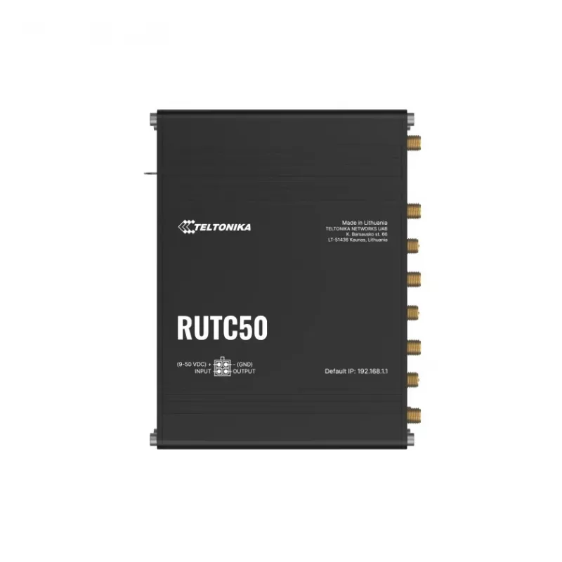 Router bezprzewodowy Teltonika RUTC50, Gigabit Ethernet, Dual-band (2,4 GHz / 5 GHz), 5G, Czarny