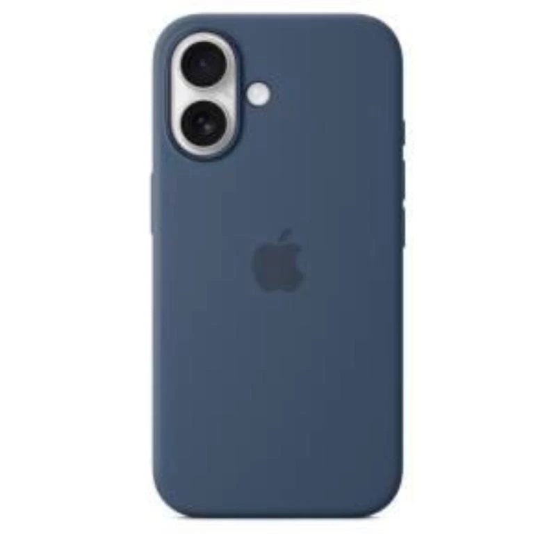 Silicone etui Apple iPhone 16 MagSafe Denim Cover niebieski 6.1 inch