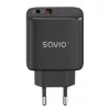 Ładowarka zewnętrzna SAVIO LA-06/B USB Type-C 30W Power Delivery 1x USB-C Czarny, 5–20V, 3A/9V, 3A/5V, 3A/12V, 2.1A