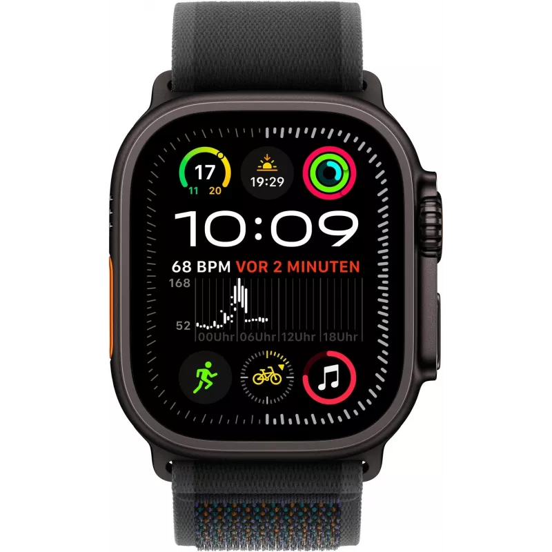 APPLE Watch Ultra 2 GPS + Cellular 49mm Czarna tytanowa koperta z czarnym paskiem Trail Loop - M/L