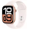APPLE Watch Series 10 GPS 42mm Koperta ze stopu aluminium w kolorze różowego złota z paskiem sportowym Light Blush - S/M