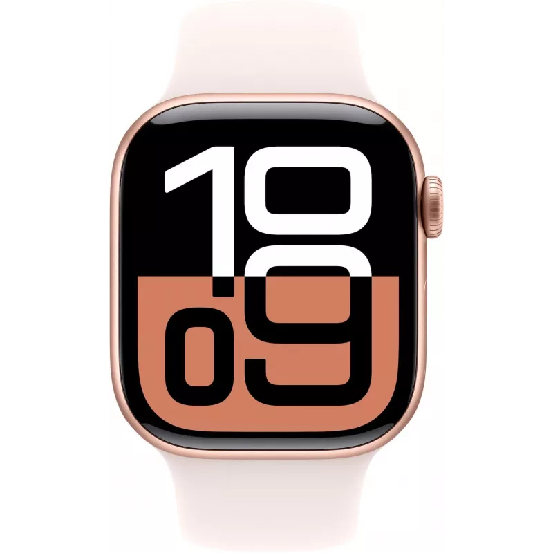 APPLE Watch Series 10 GPS 42mm Koperta ze stopu aluminium w kolorze różowego złota z paskiem sportowym Light Blush - S/M