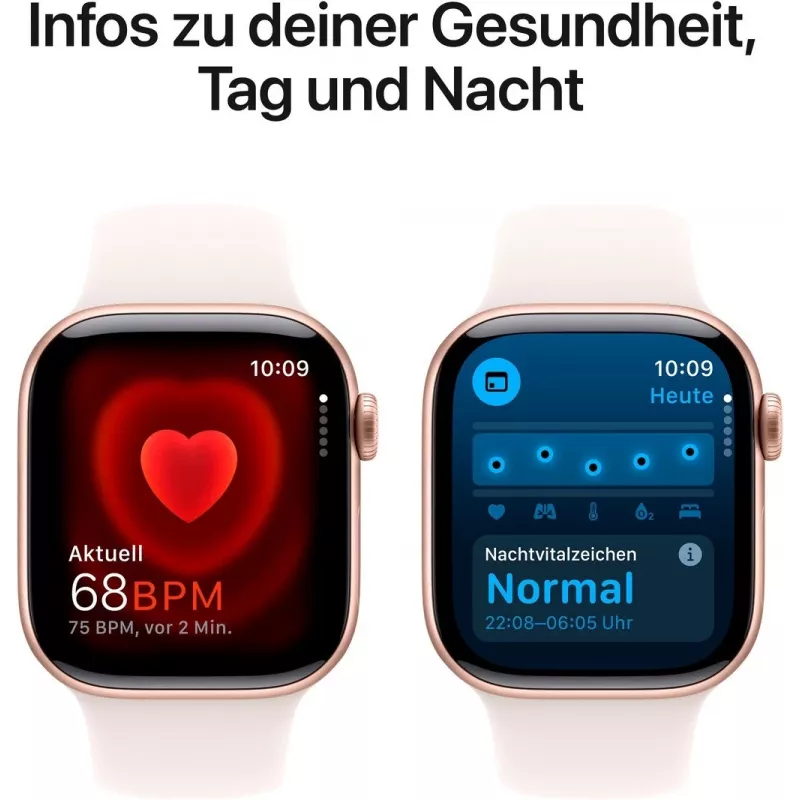 APPLE Watch Series 10 GPS 42mm Koperta ze stopu aluminium w kolorze różowego złota z paskiem sportowym Light Blush - S/M