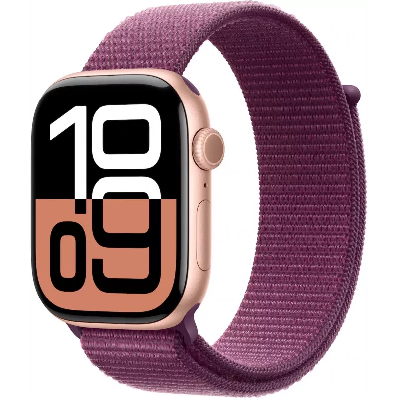 APPLE Watch Series 10 GPS 46 mm koperta z różowego złota aluminium z pętelką sportową Plum