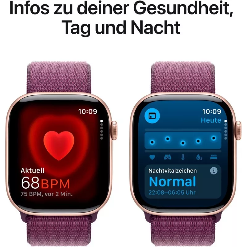 APPLE Watch Series 10 GPS 46 mm koperta z różowego złota aluminium z pętelką sportową Plum
