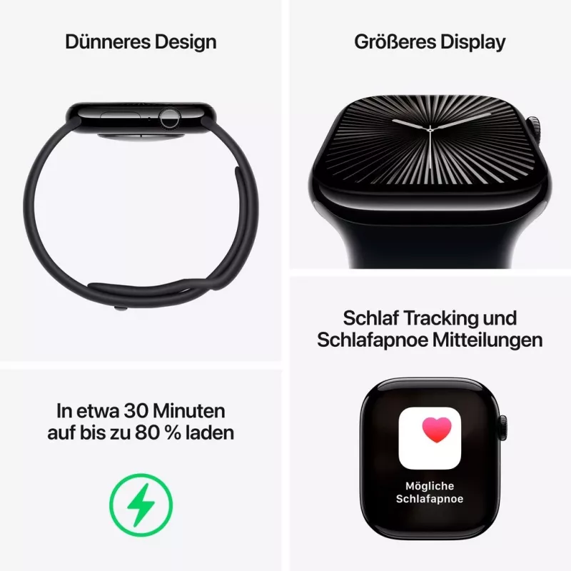 APPLE Watch Series 10 GPS 46mm srebrna aluminiowa koperta z pętlą sportową niebieski Cloud