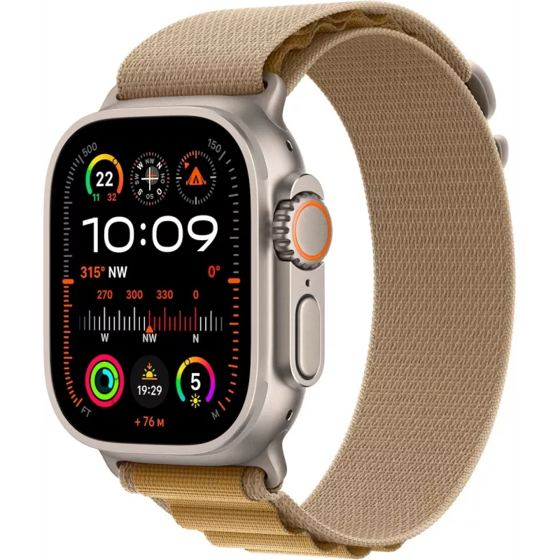 Apple Watch Ultra 2 GPS + Cellular 49mm Natural Tytanowa koperta z paskiem Tan Alpine Band - Medium (MX4F3FD/A)