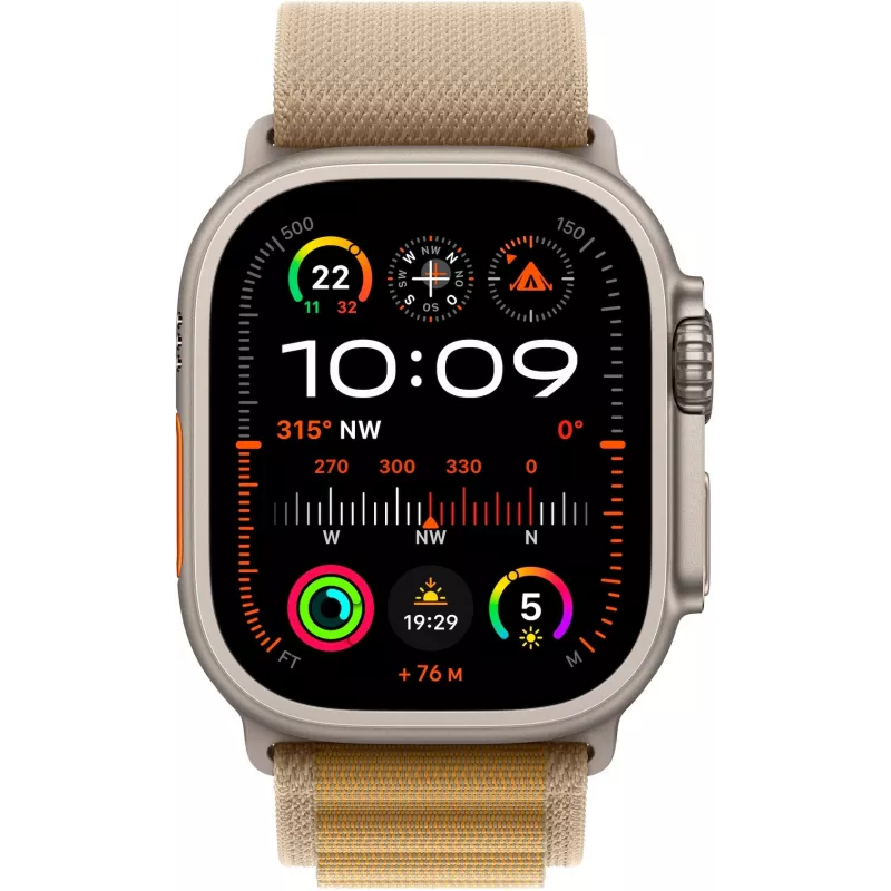 Apple Watch Ultra 2 GPS + Cellular 49mm Natural Tytanowa koperta z paskiem Tan Alpine Band - Medium (MX4F3FD/A)