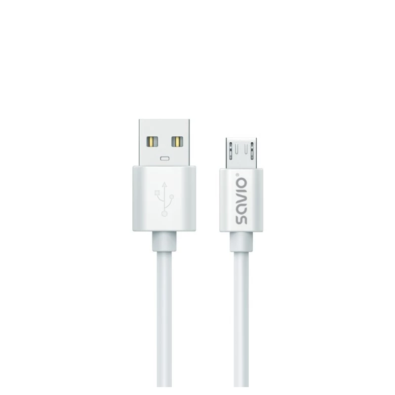 Kabel Savio USB 2.0 USB A - Micro USB biały CL-167 3 m
