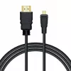 Savio CL-40/M HDMI (M) - micro HDMI (M) kabel z Ethernetem, 2m, Czarny
