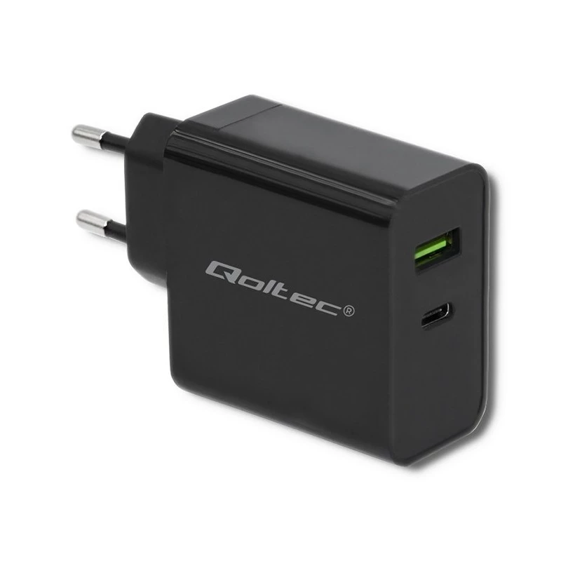 Zasilacz QOLTEC 51717 45W 20V 3A ładowarka sieciowa wewnętrzna do smartwatcha, czarny
