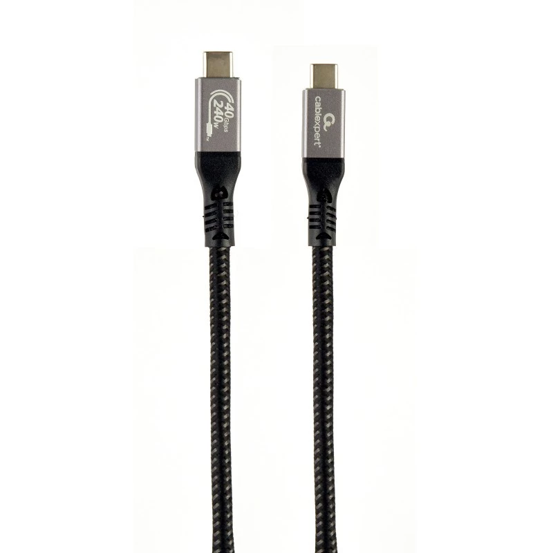 Kabel USB-C na USB-C GEMBIRD CCBP-USB4-CMCM240 1,5 m, USB4 Gen 3x2, 40 Gbit/s, 240 W, czarny
