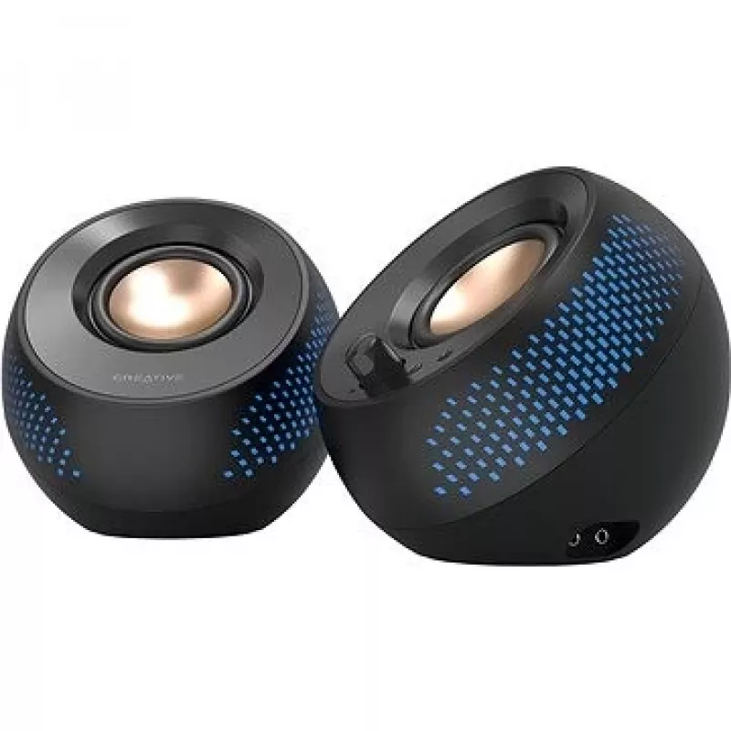 Głośniki komputerowe CREATIVE Pebble X 2.0 USB-C z regulowanym podświetleniem RGB, Bluetooth 5.3, audio USB, moc RMS do 15 W, dla PC i Mac