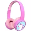 Słuchawki Denver BTH-106P, przewodowe i bezprzewodowe, nauszne, rozmowy/muzyka, Bluetooth, różowe