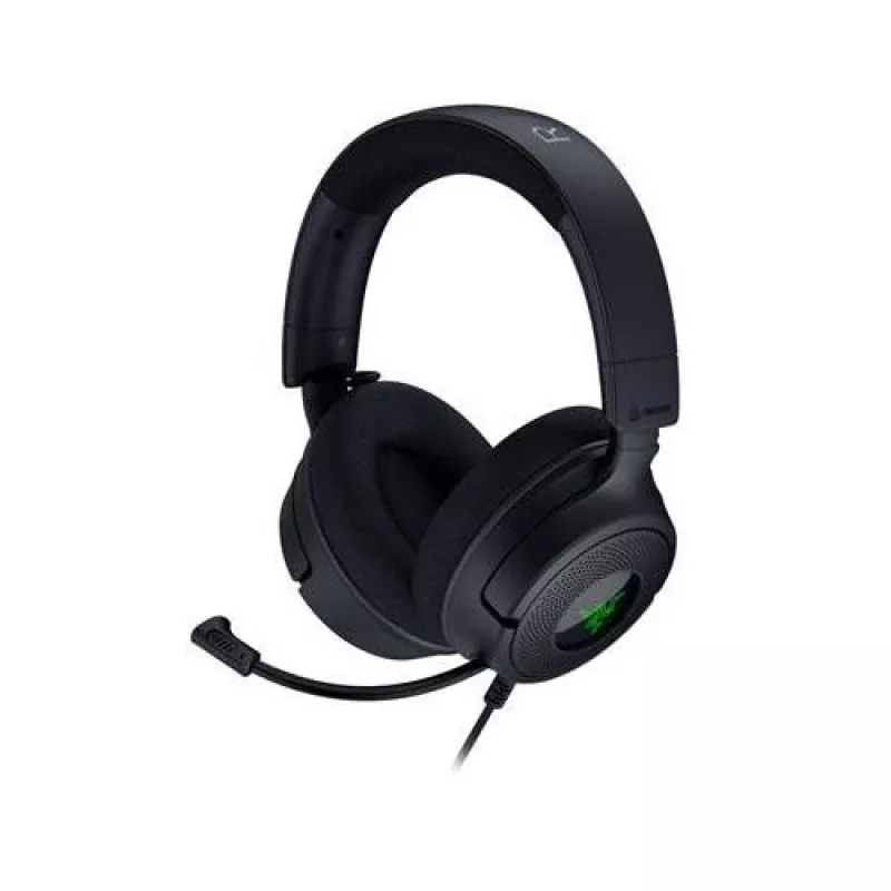 Razer Kraken V4 X - Przewodowy zestaw słuchawkowy do gier na PC (przetworniki TriForce 40 mm, chowany mikrofon kardioidalny, dźwięk przestrzenny 7.1, podświetlenie Chroma RGB, dla PC, konsol i telefonu)