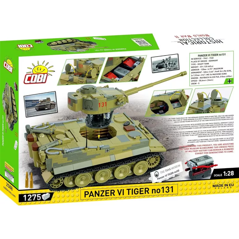 Zestaw konstrukcyjny COBI Panzer VI Tiger nr 131 1275 elementów