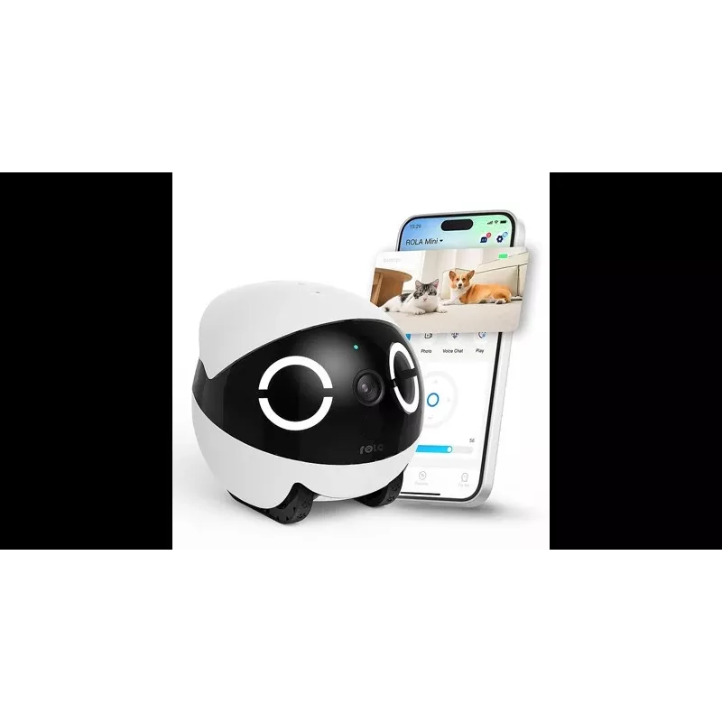 Robotyczny monitor zwierząt Enabot Rola Mini — Wi‑Fi, bateria 5000 mAh, 3 MP, pole widzenia 137°, biały/czarny