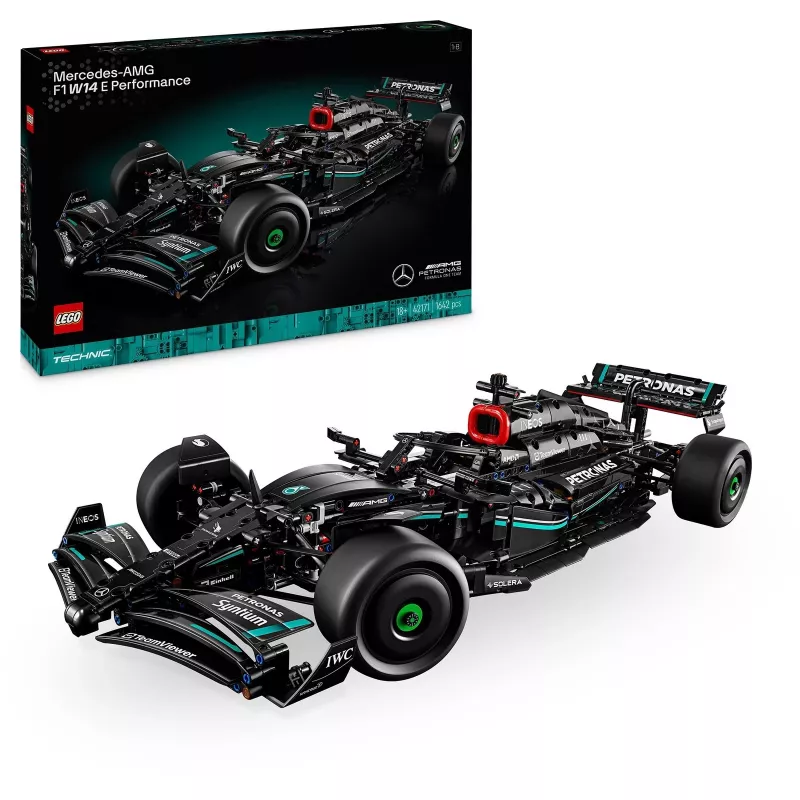 Zestaw LEGO Technic model Mercedes‑AMG F1 W14 E Performance — 1 432 elementy, zalecany wiek 18+