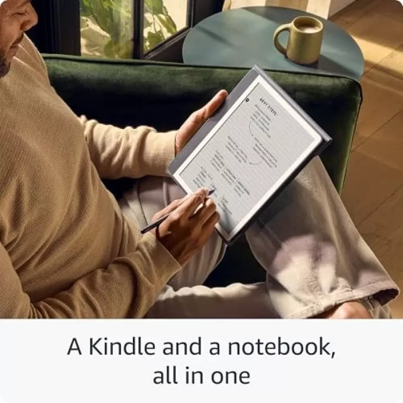Ebook New Kindle Scribe - wersja 2024, 10,2 cala, bez odblasków, 64 GB Wi-Fi (bez reklam na ekranie blokady) z rysikiem Premium Pen w kolorze wolframowym