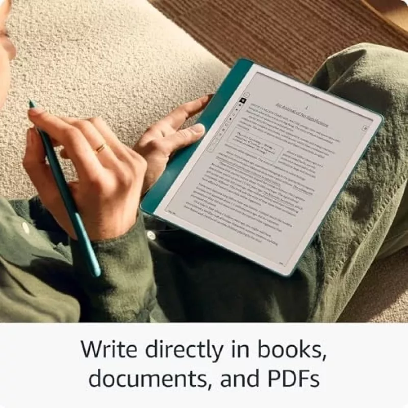 Ebook New Kindle Scribe - wersja 2024, 10,2 cala, bez odblasków, 64 GB Wi-Fi (bez reklam na ekranie blokady) z rysikiem Premium Pen w kolorze wolframowym