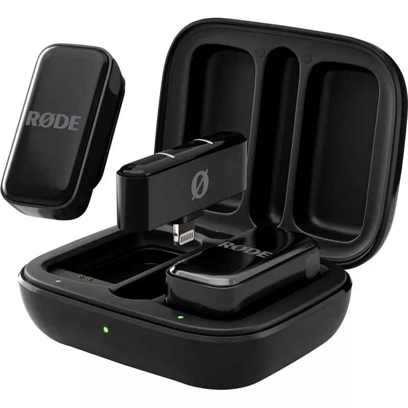 Bezprzewodowy system mikrofonowy Rode Wireless Micro Lightning — dookólny, 48 kHz, 24-bitowy, zasięg 100 m, bateria 7 h