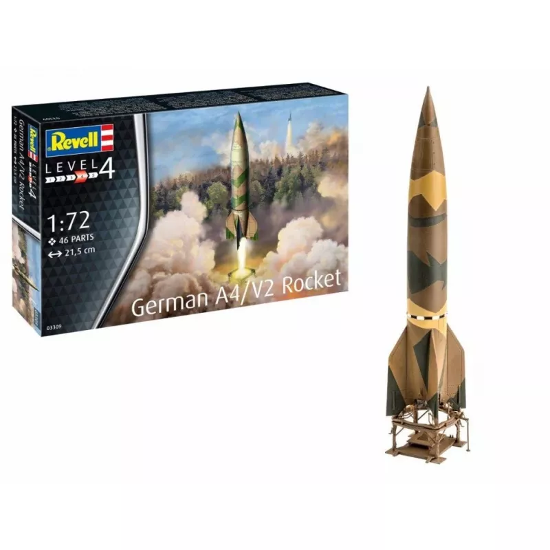 Zestaw modelarski plastikowy REVELL rakieta A4/V2, skala 1:72, części modelu ekspozycyjnego