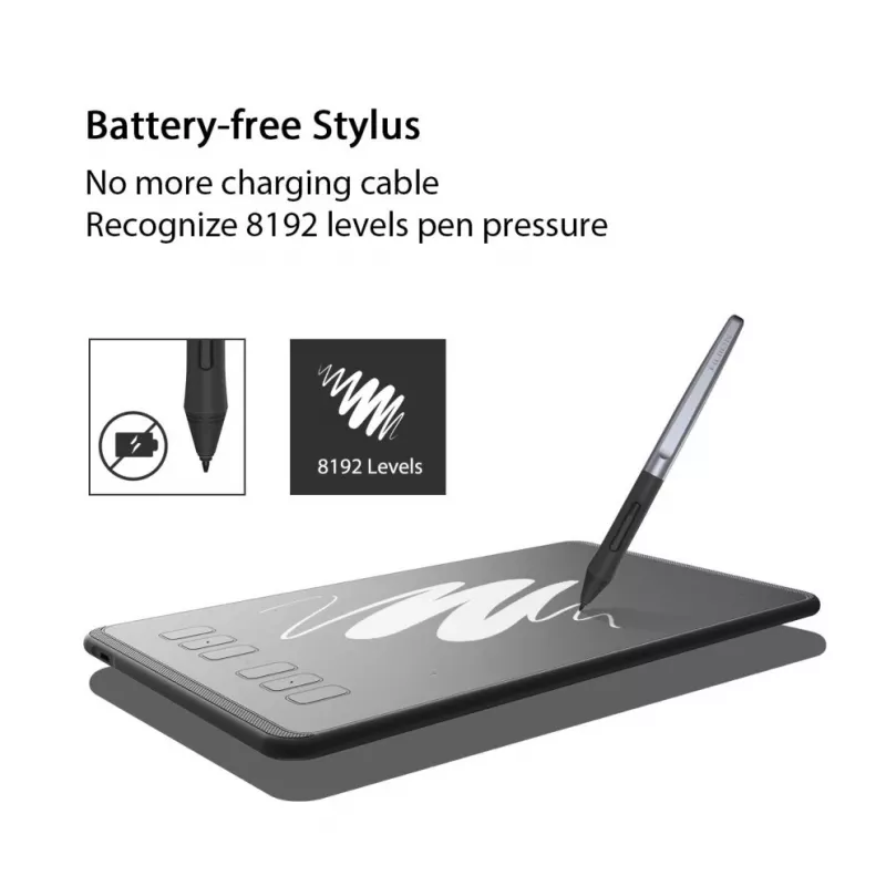 Tablet graficzny HUION H640P 5080 lpi 160 x 99 mm USB Czarny