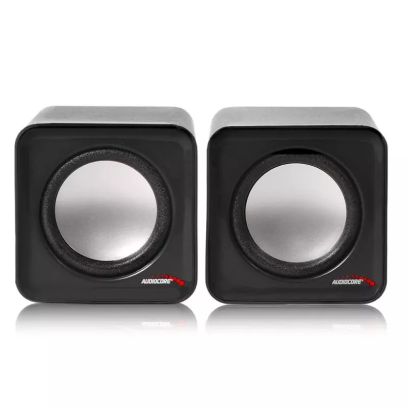 2-drożny głośnik PC Audiocore AC870 B — 3 W RMS, przewodowe zasilanie USB, wejście 3,5 mm, kanały 2.0