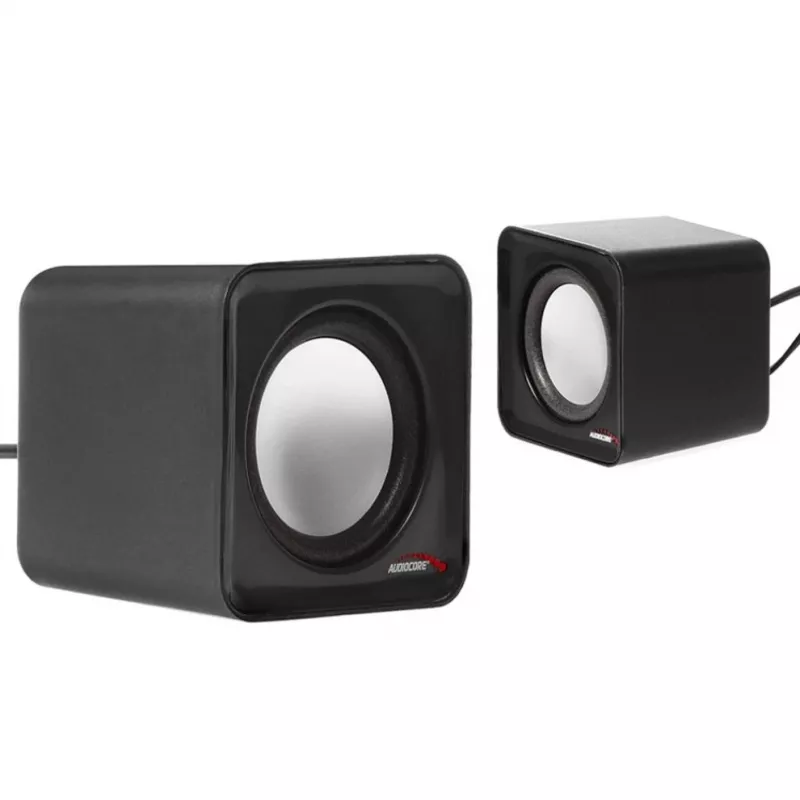 2-drożny głośnik PC Audiocore AC870 B — 3 W RMS, przewodowe zasilanie USB, wejście 3,5 mm, kanały 2.0