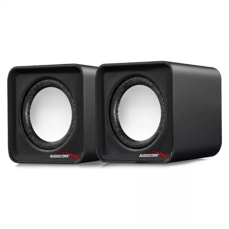 2-drożny głośnik PC Audiocore AC870 B — 3 W RMS, przewodowe zasilanie USB, wejście 3,5 mm, kanały 2.0